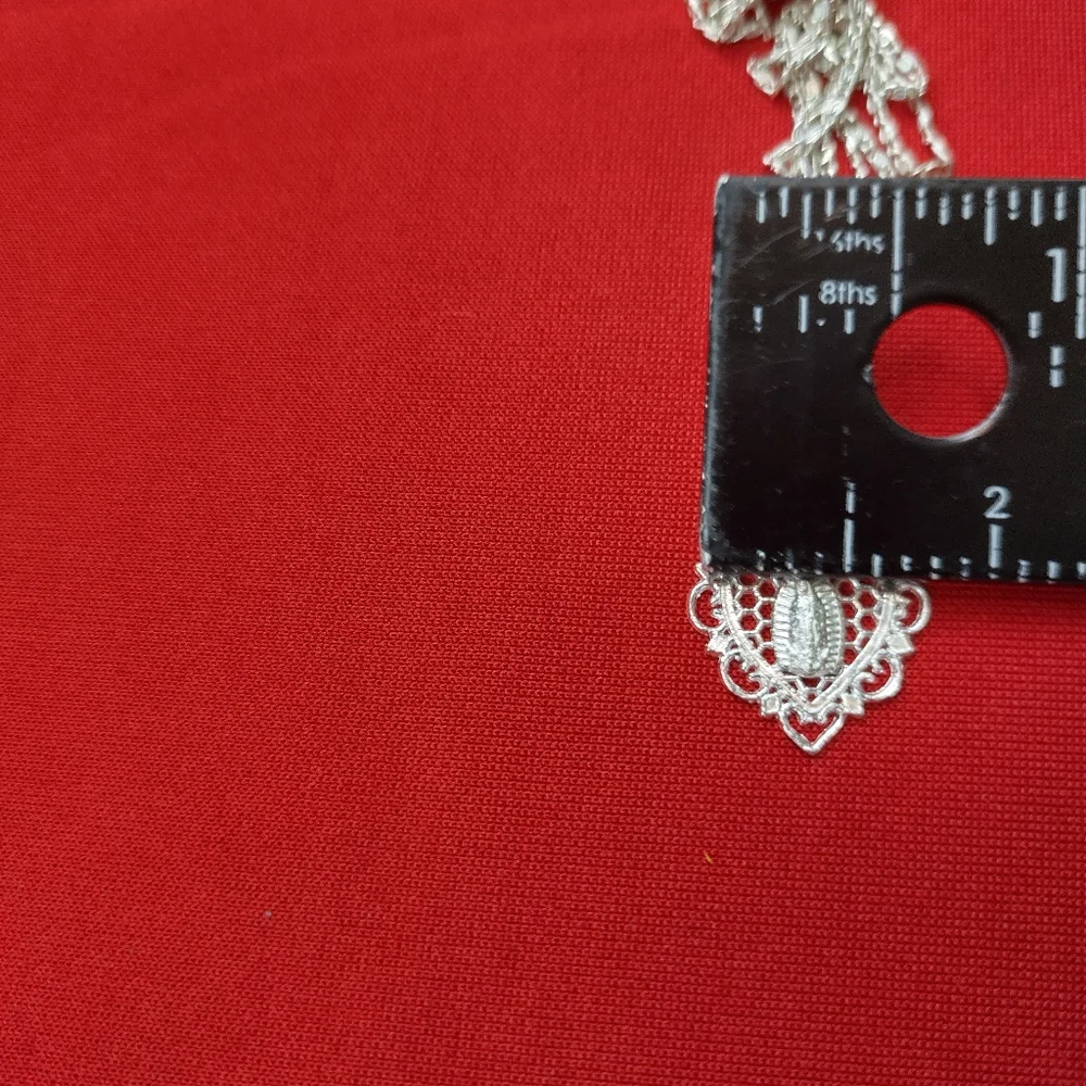Elegant Heart‎ Pendant Necklace 925 Sterling Silver virgin mary Catholic Medal